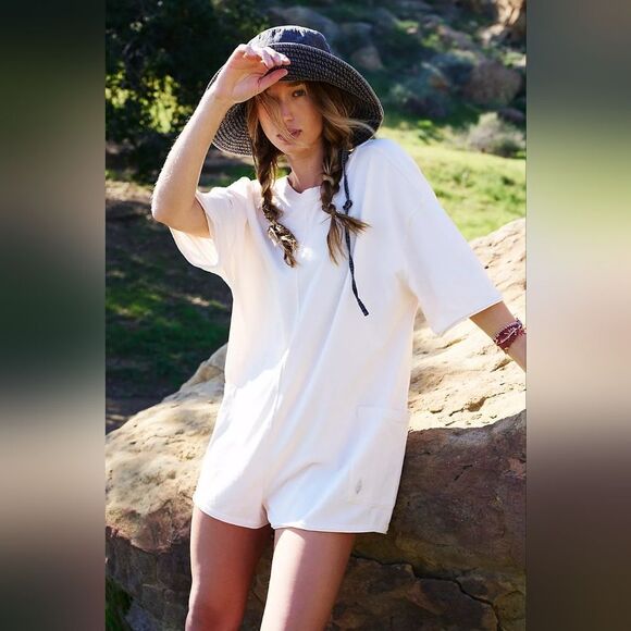 NWOT Free People Hot Shot Tee Romper in Mocha Latte - Picture 13 of 16